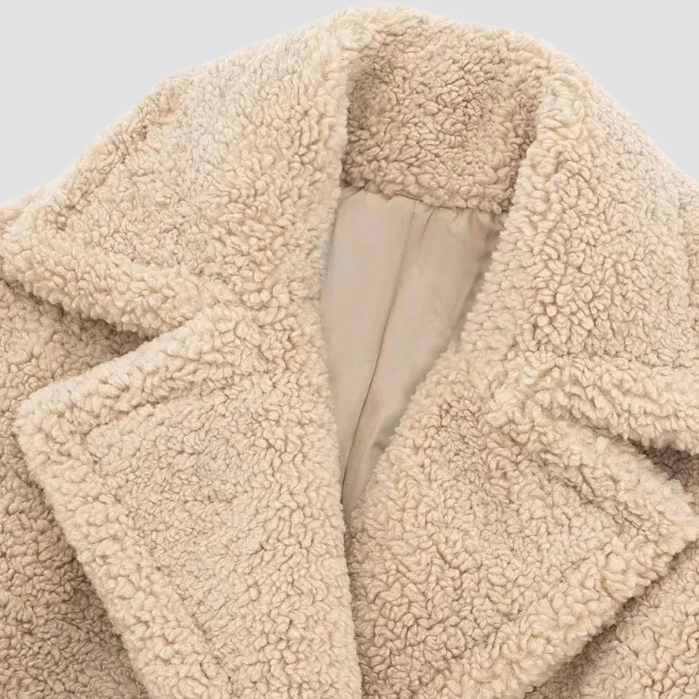 Women's Double Breasted Teddy Coat