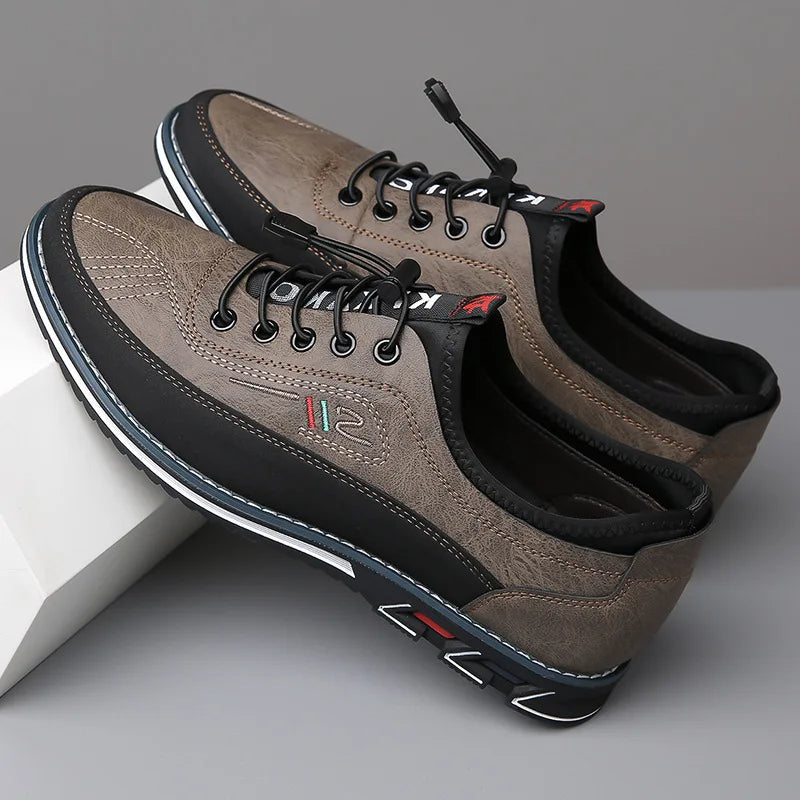 Men's Lace Up Leather Trainers