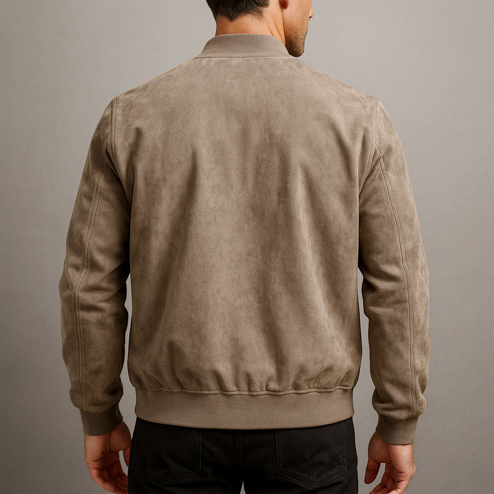 Men's Suede Bomber Jacket