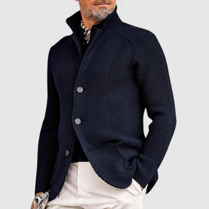 Men's Knit Button-Front Cardigan with Front Pockets