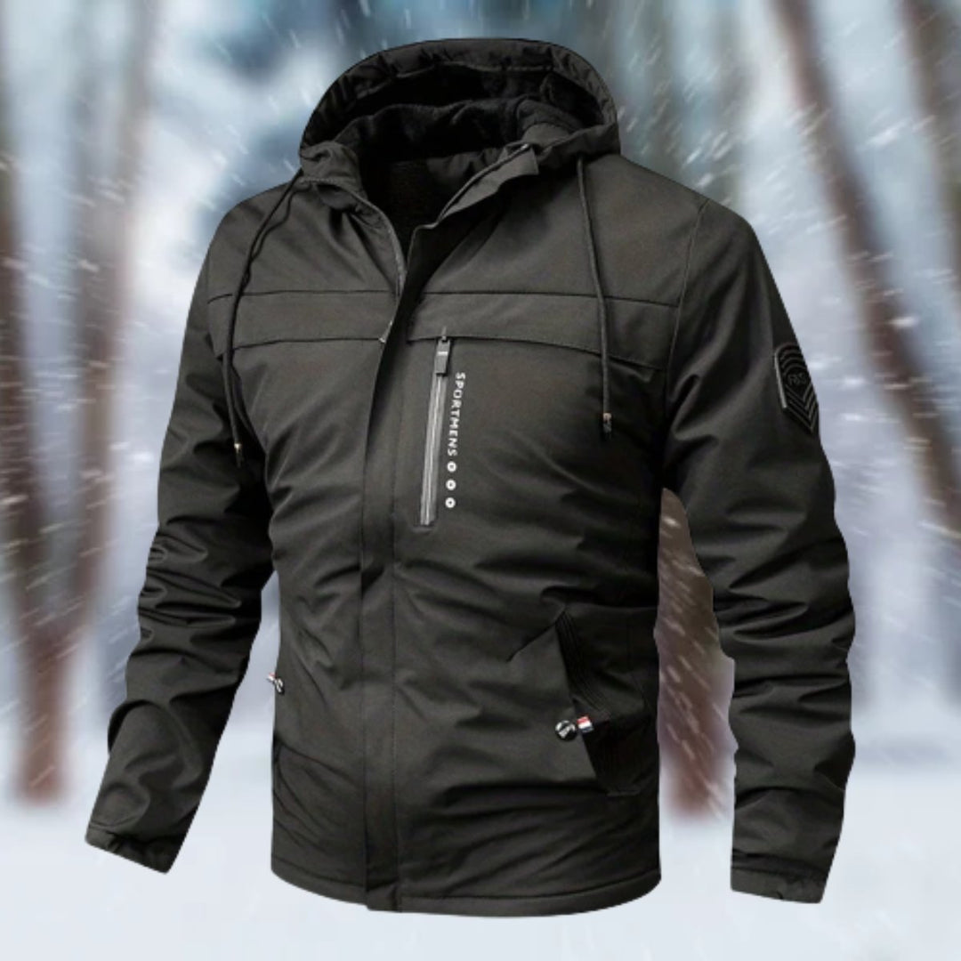 Men's Waterproof Insulated Jacket with Adjustable Hood