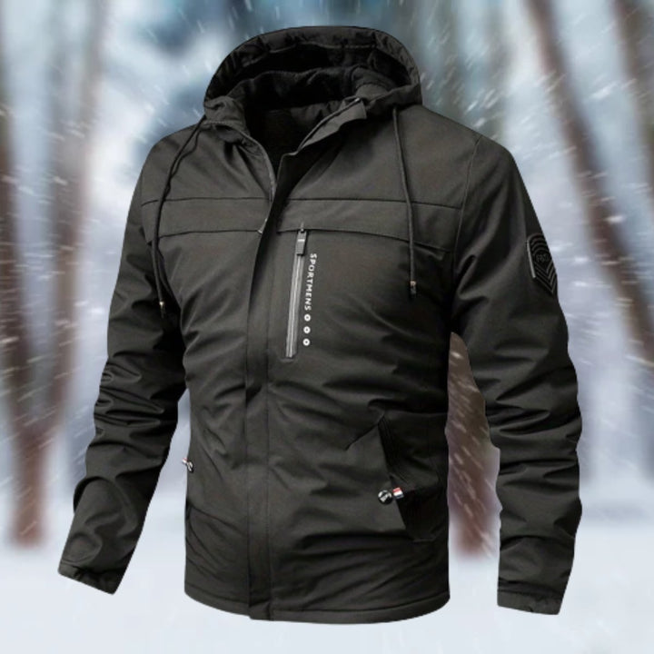 Men's Waterproof Insulated Jacket with Adjustable Hood