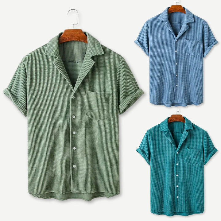 Men's Waffle Knit Short Sleeve Shirt in a Relaxed Fit