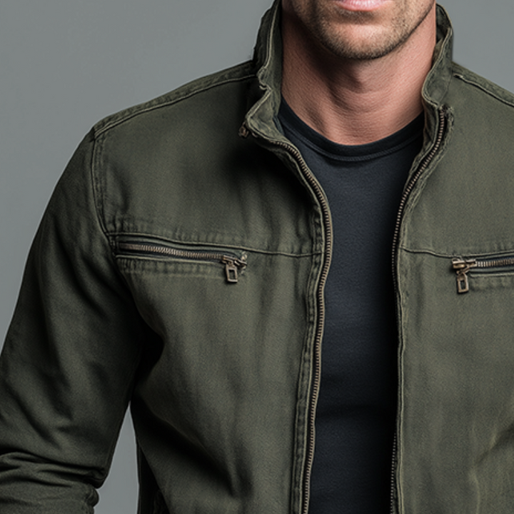 Men's Faux Suede Biker Jacket