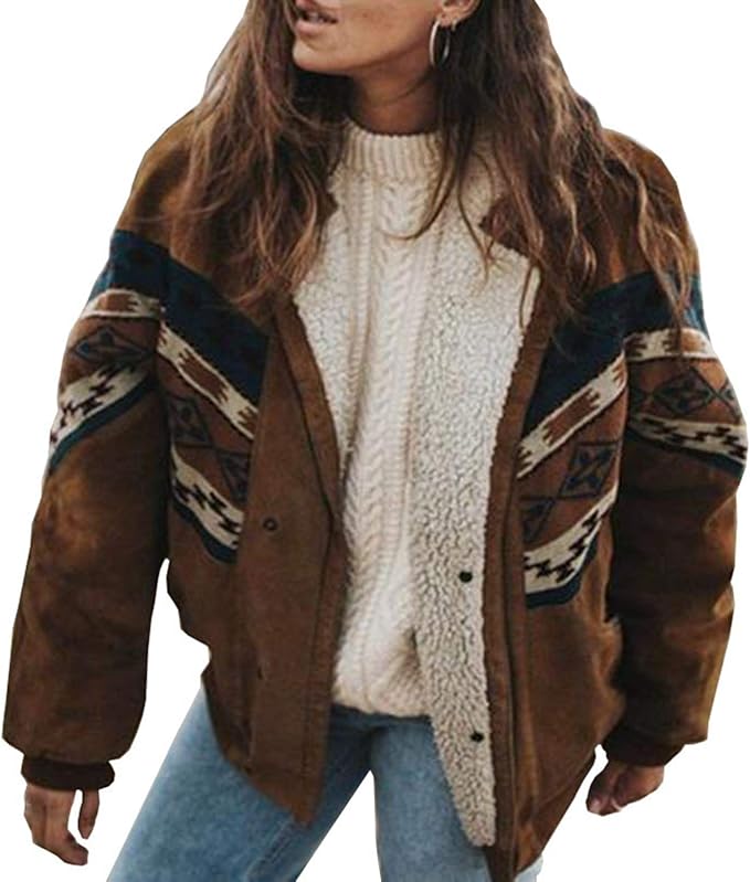 Women's Sherpa-Lined Boho Jacket in Relaxed Fit