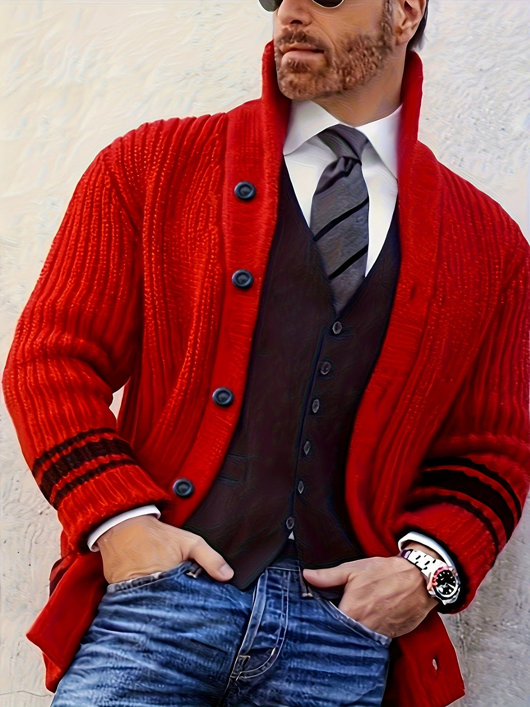 Men's Chunky Knit Cardigan