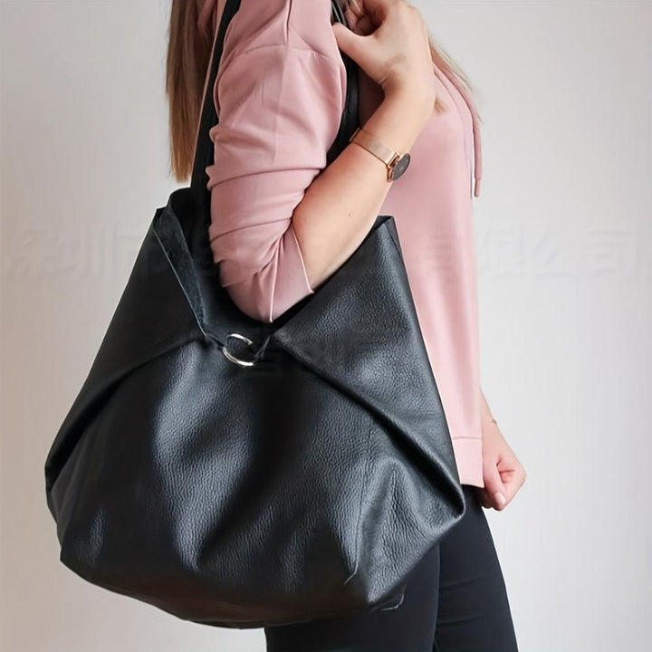 Women's Vintage Leather Tote Bag with Matching Purse