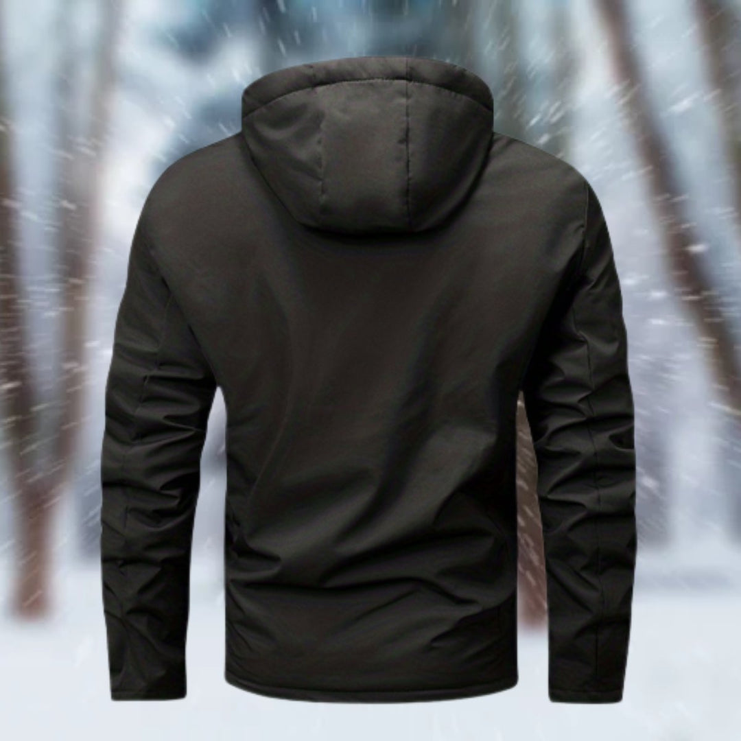 Men's Waterproof Insulated Jacket with Adjustable Hood