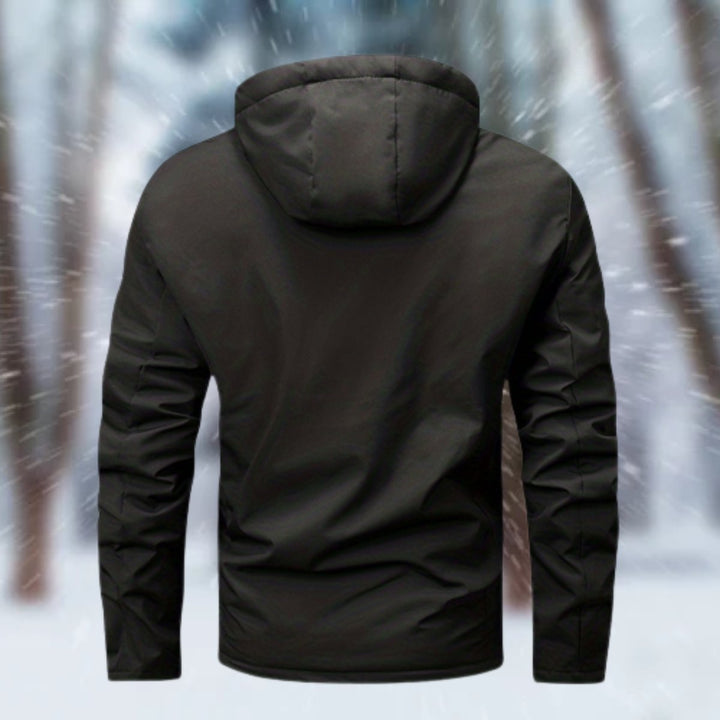 Men's Waterproof Insulated Jacket with Adjustable Hood