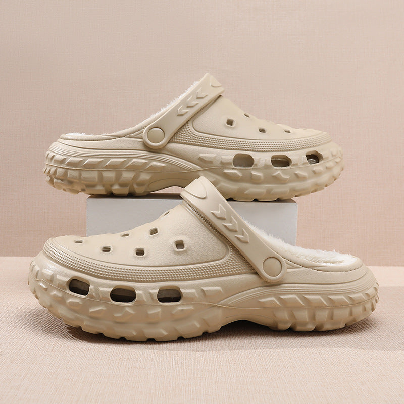 Fleece-Lined Clog Mules with Vented Design