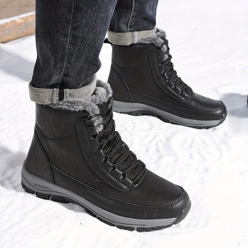 Bottes de neige isolantes à lacets avec doublure douillette
