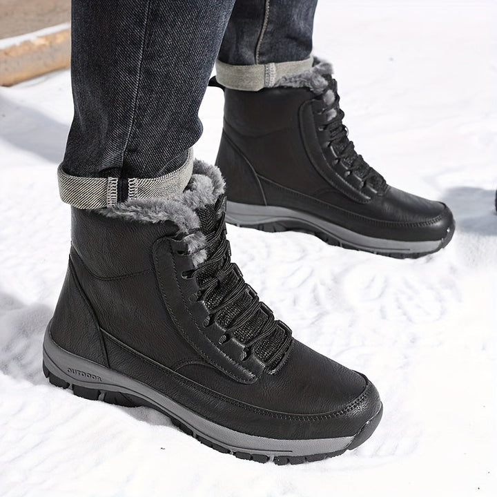 Bottes de neige isolantes à lacets avec doublure douillette