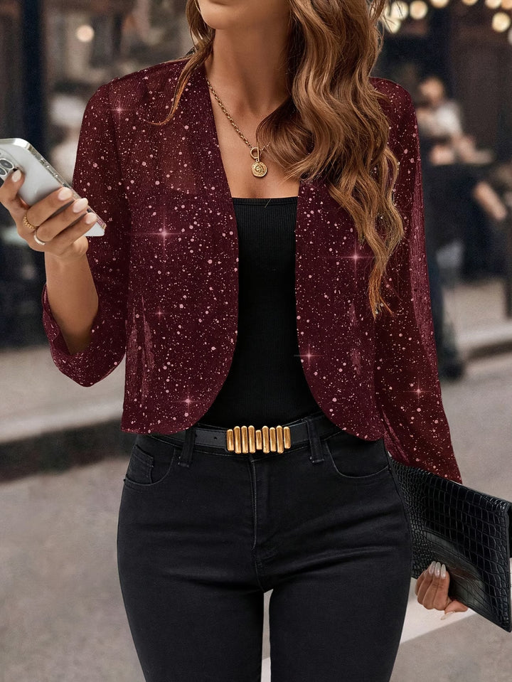 Women's Glitter Sequin Cardigan Jacket in Relaxed Fit