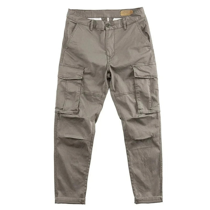 Men's Cotton Cargo Trousers with Turn-Up Hem