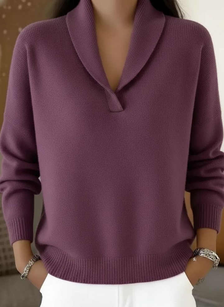 Women's Soft Knit V-Neck Jumper in Relaxed Fit