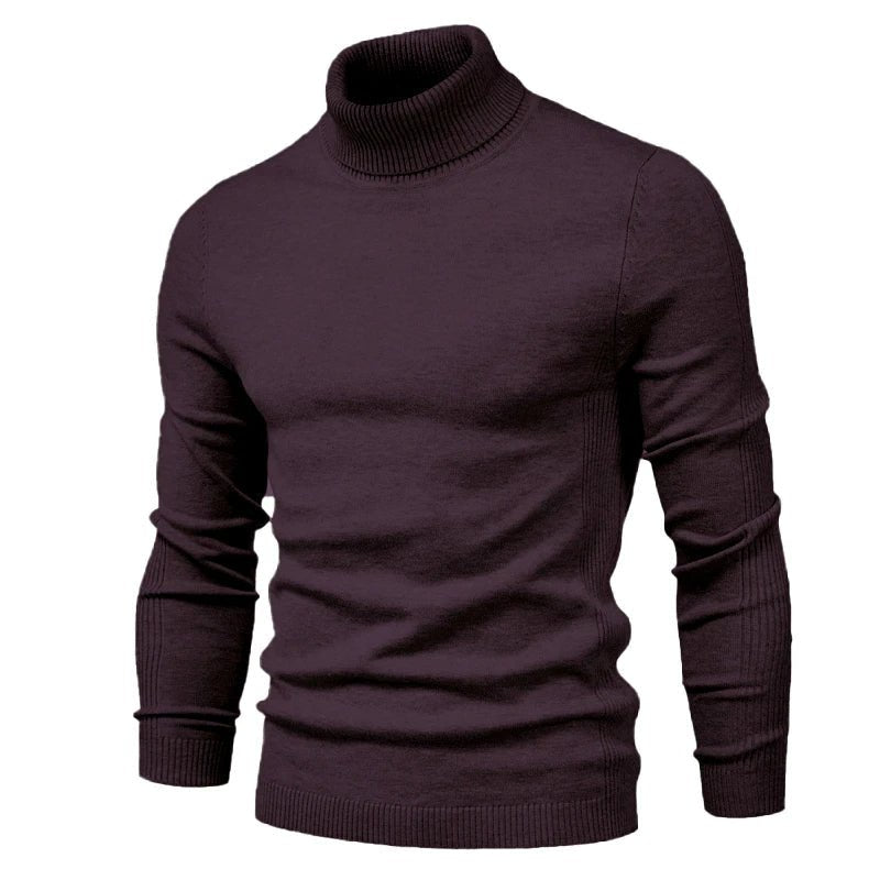 Men's Slim-Fit Turtleneck Jumper with Mock Neck