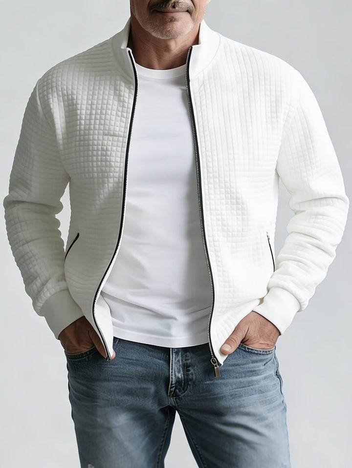 Mens Waffle Knit Zip Jacket