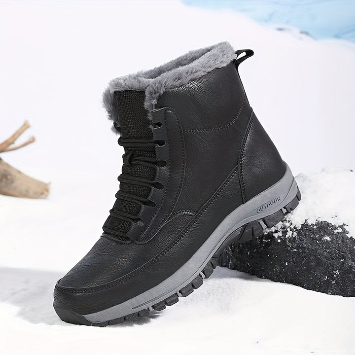 Bottes de neige isolantes à lacets avec doublure douillette