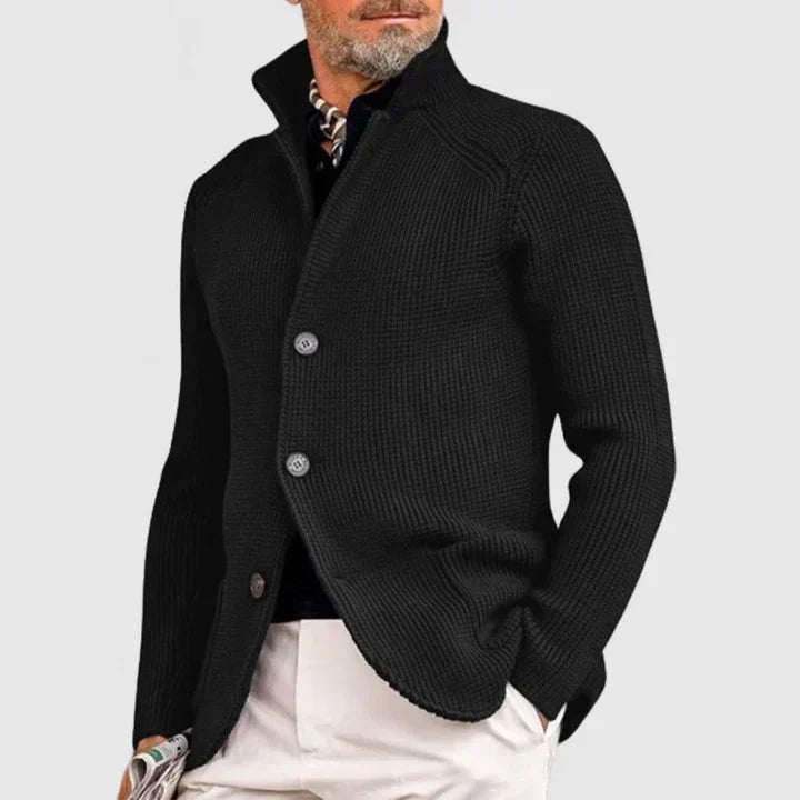 Men's Knit Button-Front Cardigan with Front Pockets
