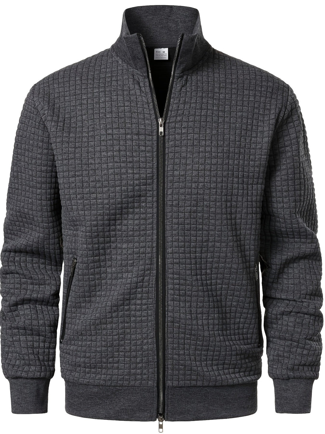 Mens Waffle Knit Zip Jacket