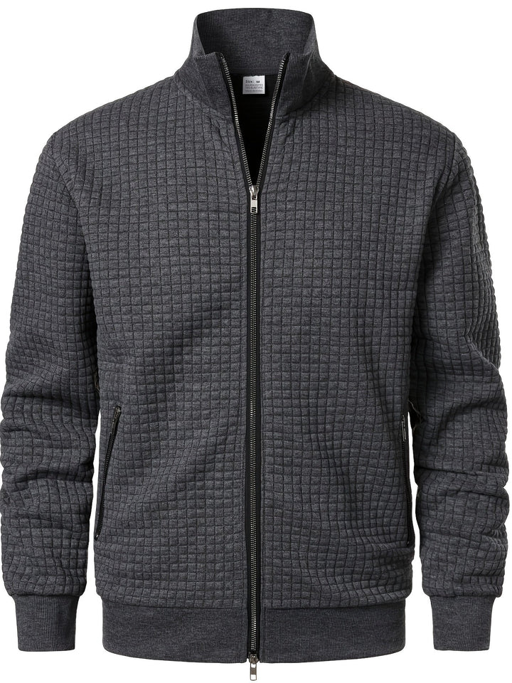 Mens Waffle Knit Zip Jacket