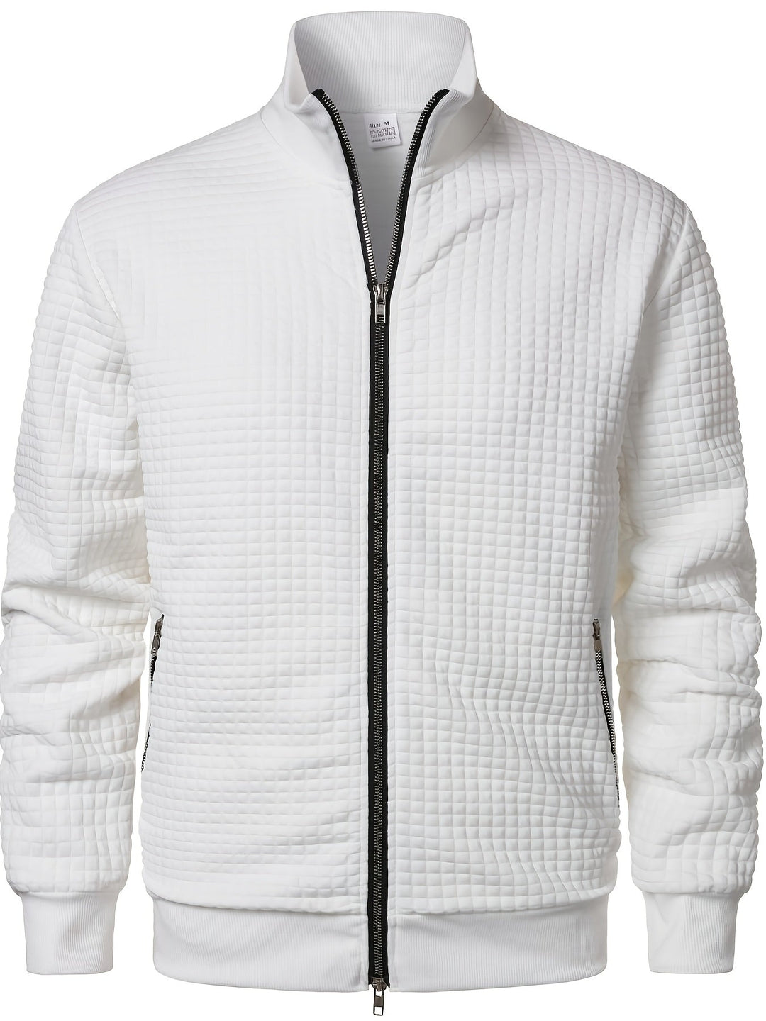 Mens Waffle Knit Zip Jacket