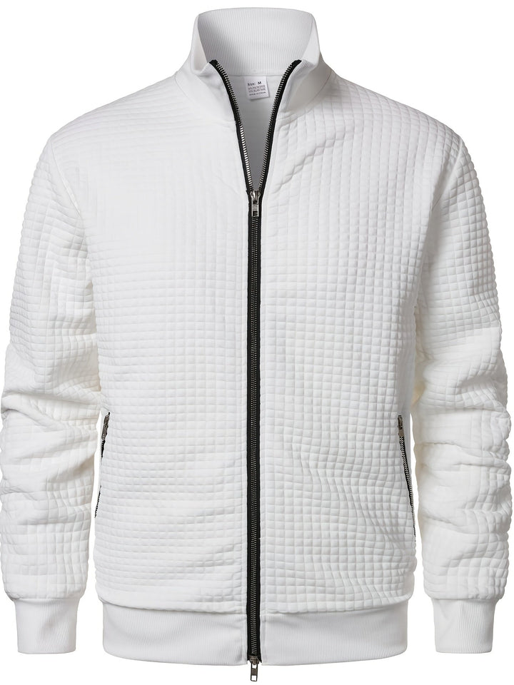 Mens Waffle Knit Zip Jacket