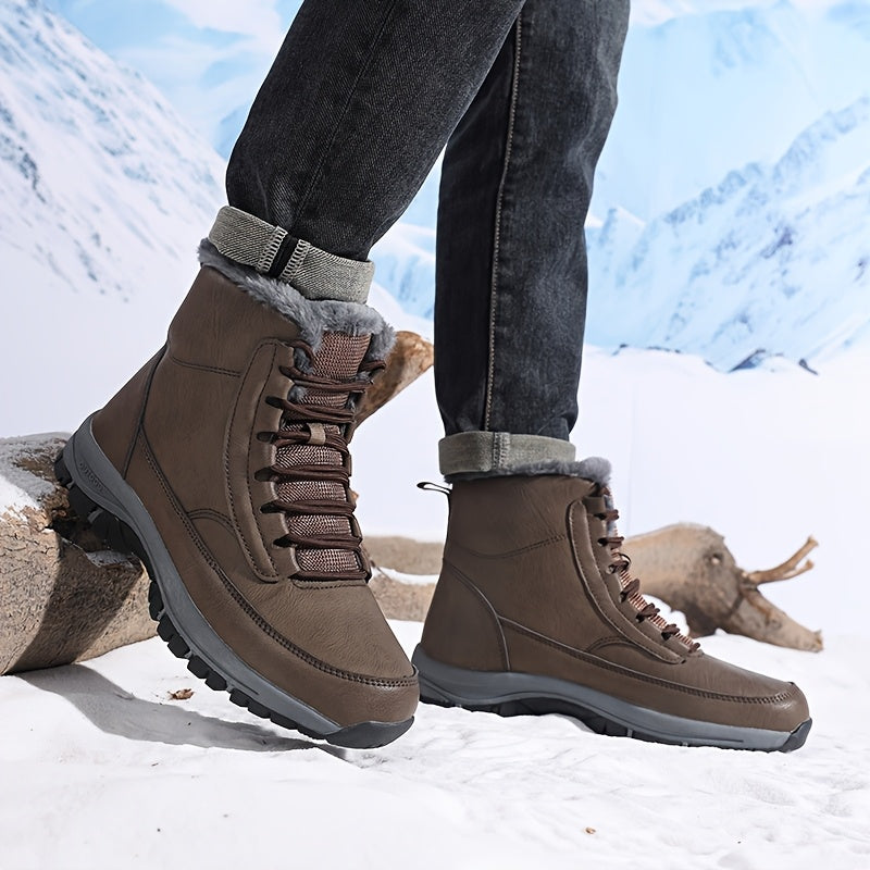 Bottes de neige isolantes à lacets avec doublure douillette