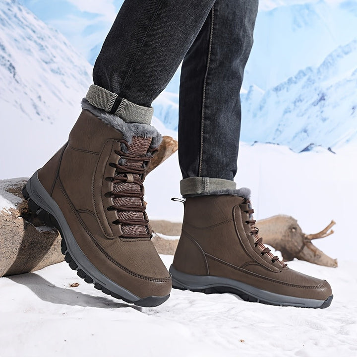 Bottes de neige isolantes à lacets avec doublure douillette