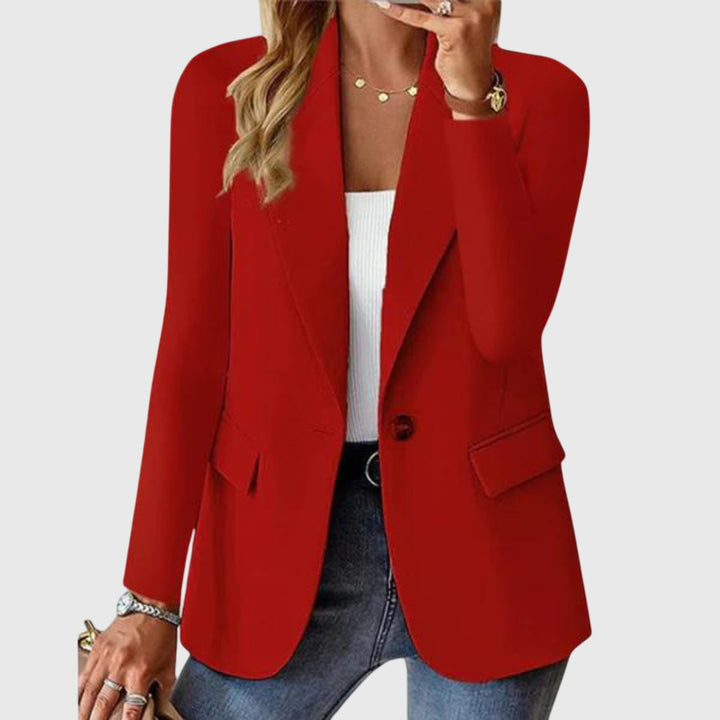Women's Structured Blazer with Single Button Closure