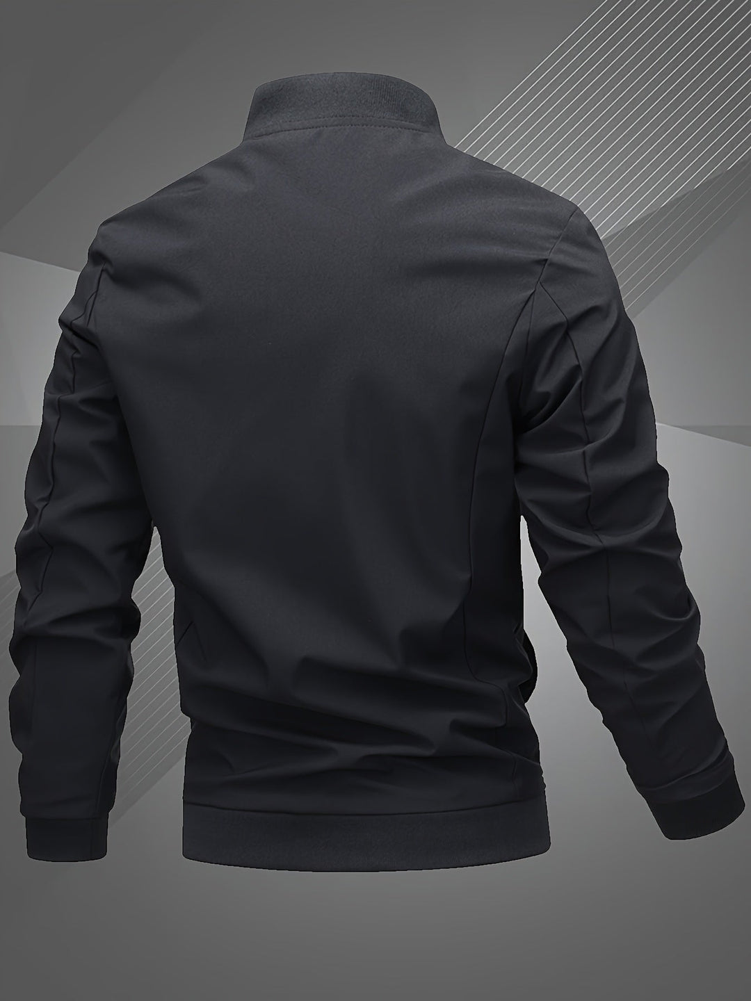 Men's Bomber Jacket with Stand Collar