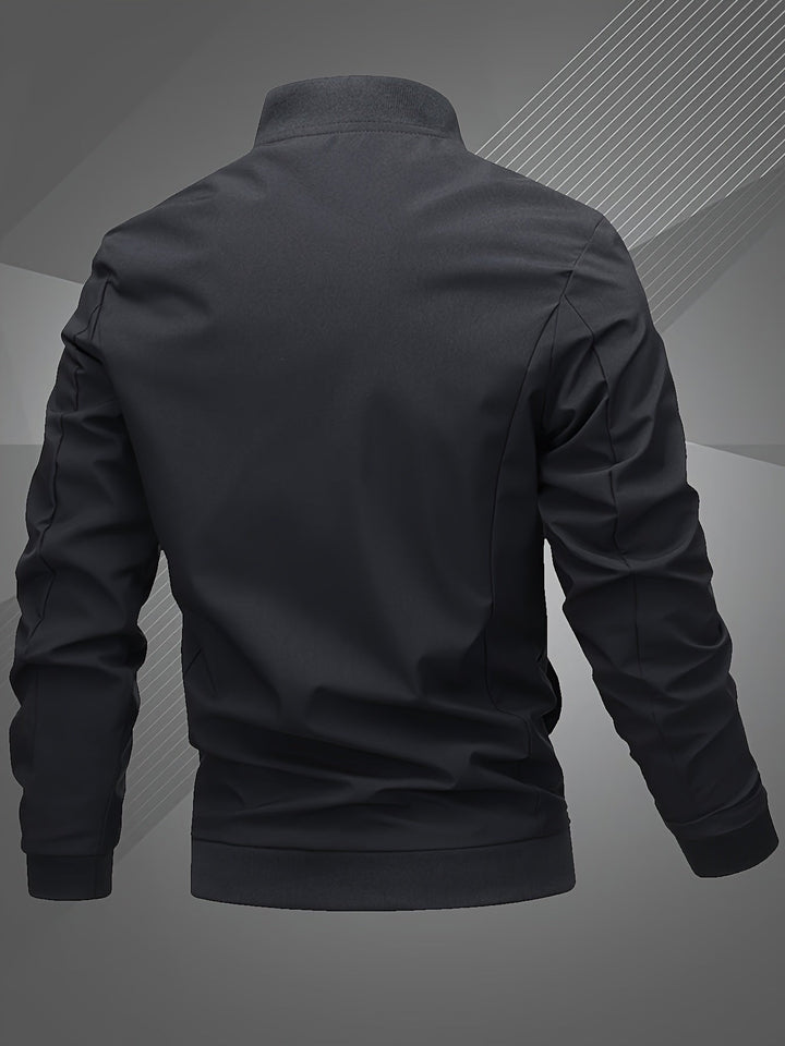 Men's Bomber Jacket with Stand Collar