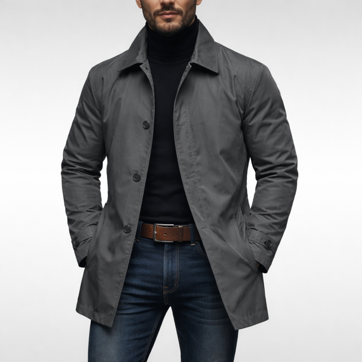Men's Tailored Button Front Overcoat