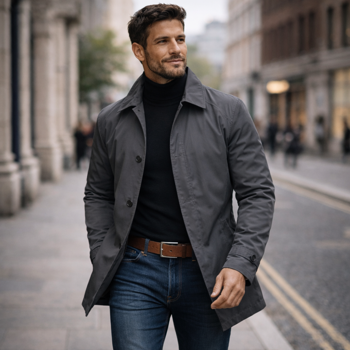 Men's Tailored Button Front Overcoat