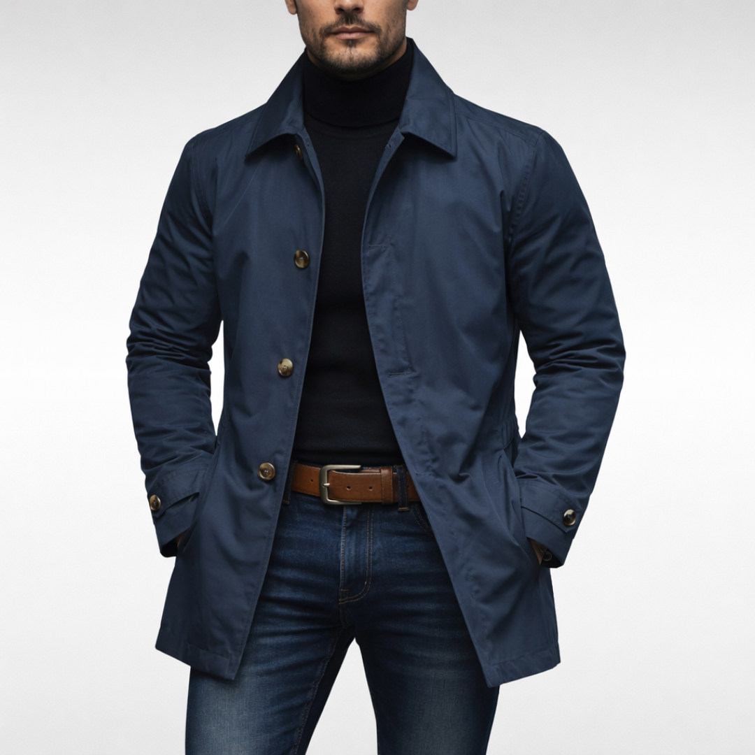Men's Tailored Button Front Overcoat