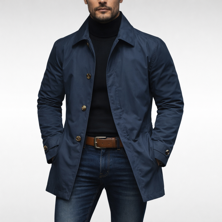 Men's Tailored Button Front Overcoat