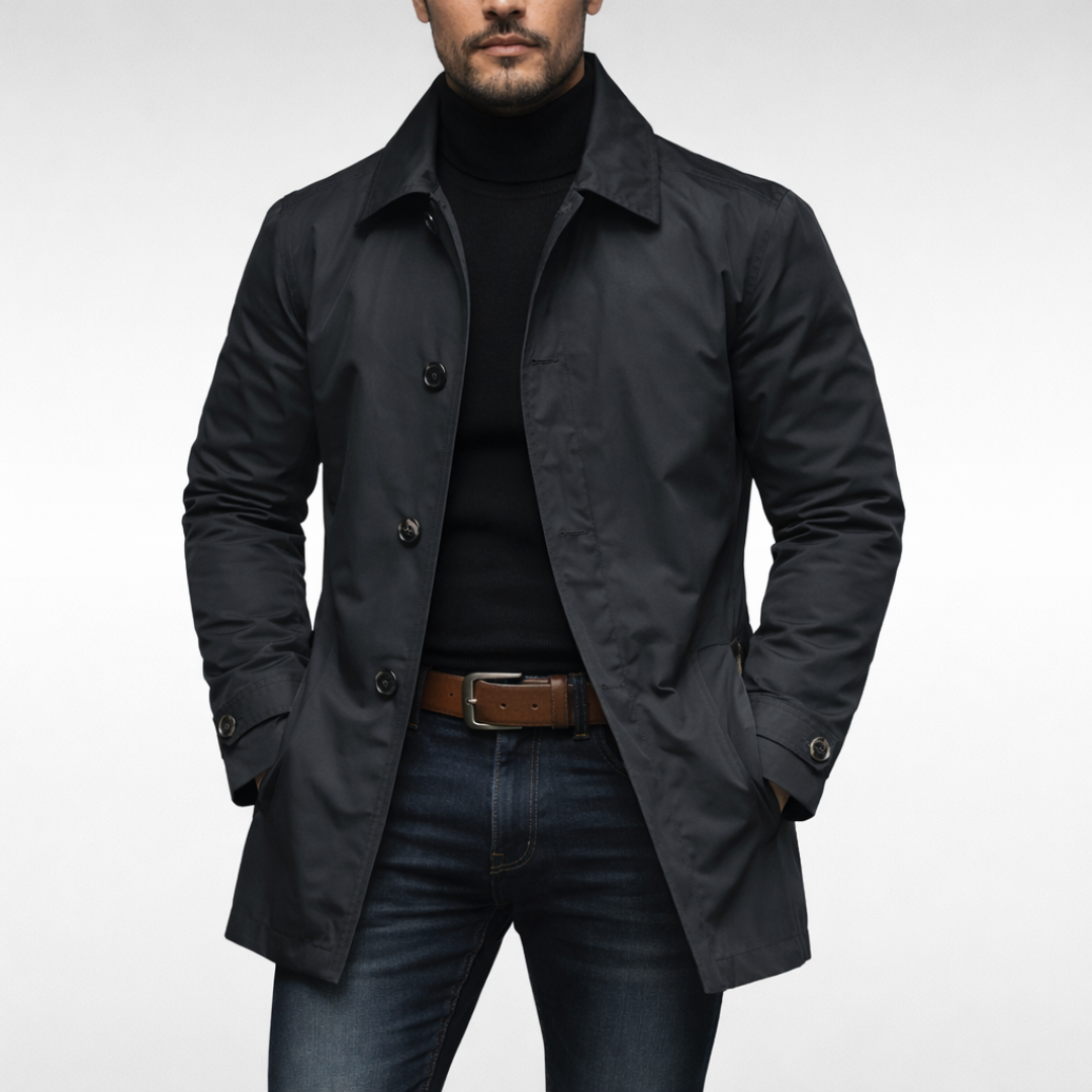 Men's Tailored Button Front Overcoat