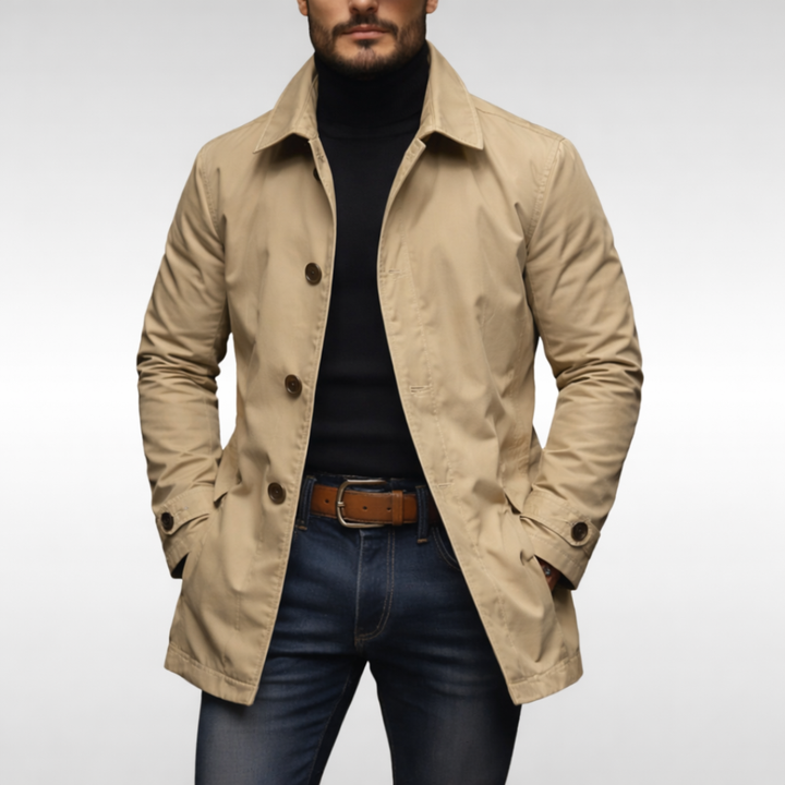 Men's Tailored Button Front Overcoat