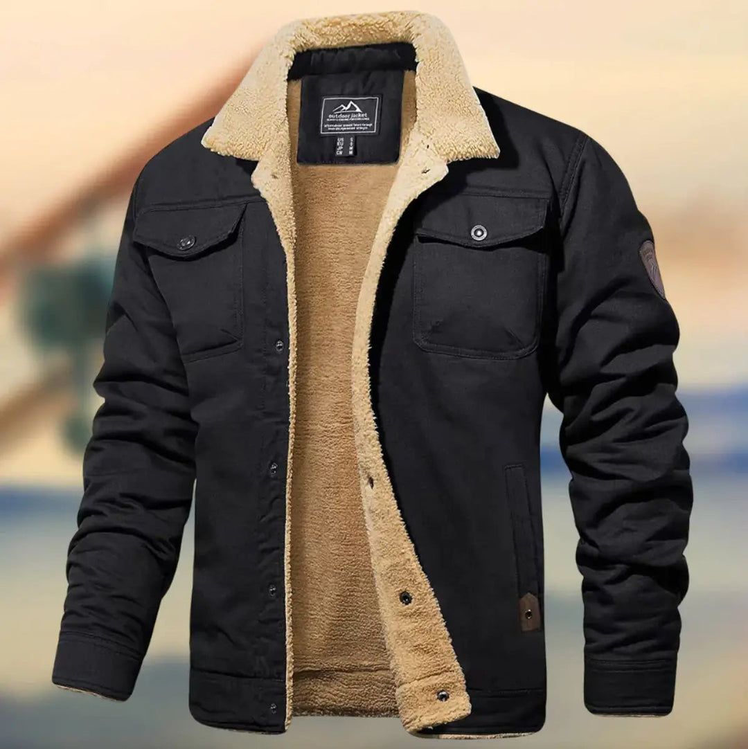 Men's Fleece Lined Jacket with Sherpa Collar