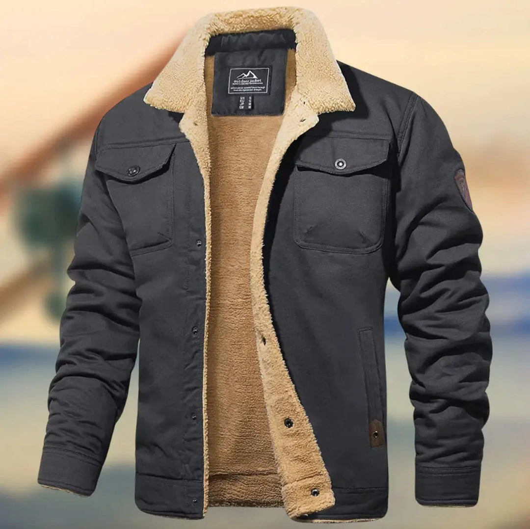 Men's Fleece Lined Jacket with Sherpa Collar