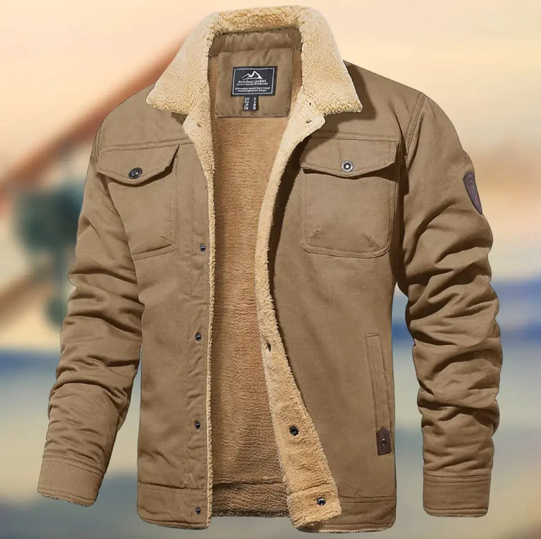 Men's Fleece Lined Jacket with Sherpa Collar