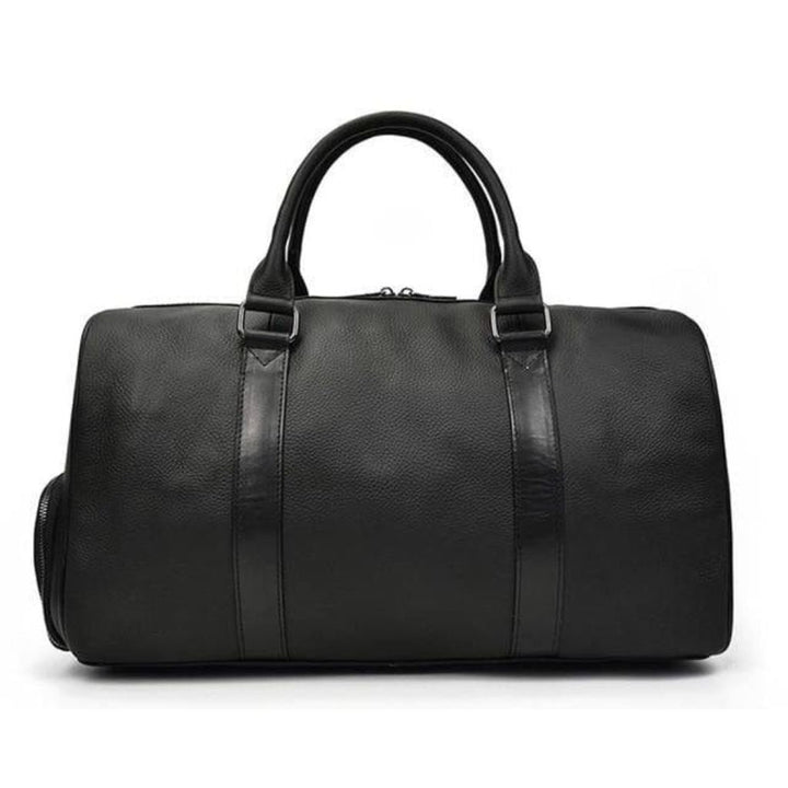 Leather Duffel Bag with Double Top Handle