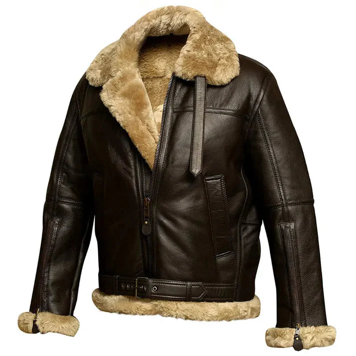 Men's Faux Shearling Aviator Jacket