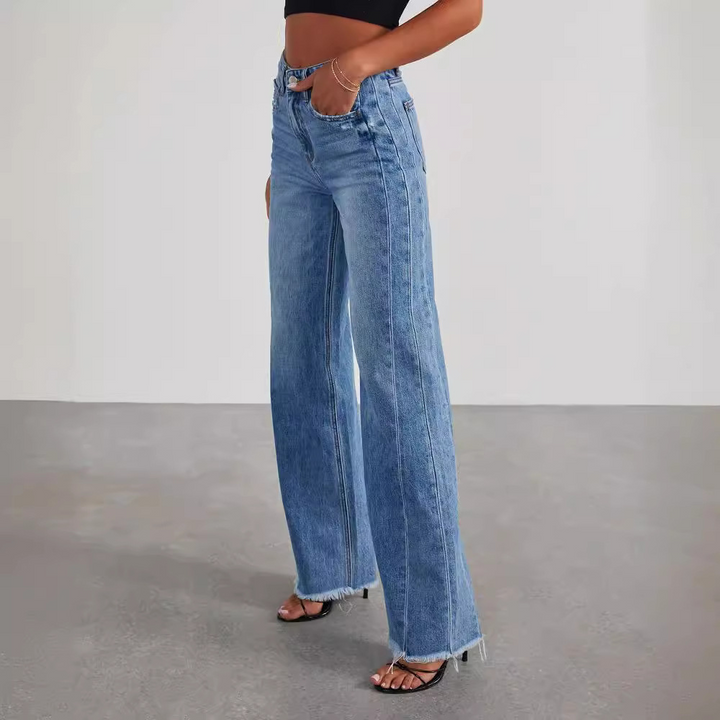 Women's Denim High-Waisted Wide Leg Jeans