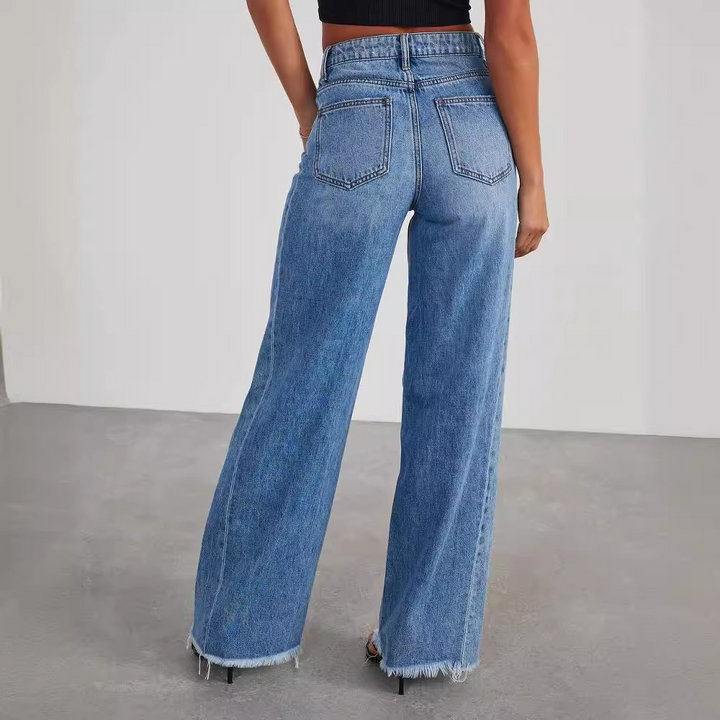 Women's Denim High-Waisted Wide Leg Jeans