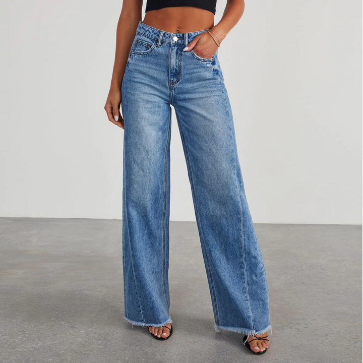 Women's Denim High-Waisted Wide Leg Jeans