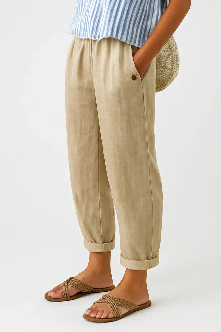 Women's Relaxed Fit Linen Trousers