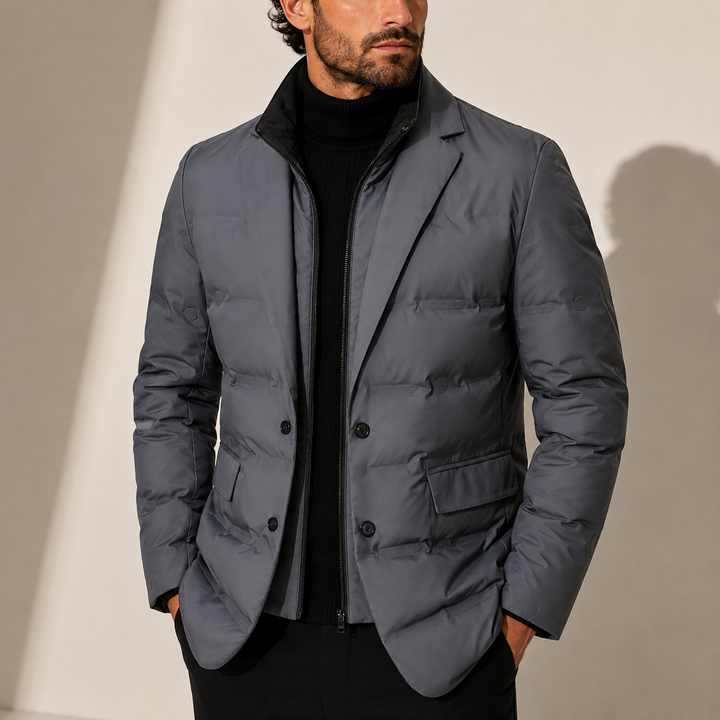 Men's Quilted Puffer Blazer Jacket