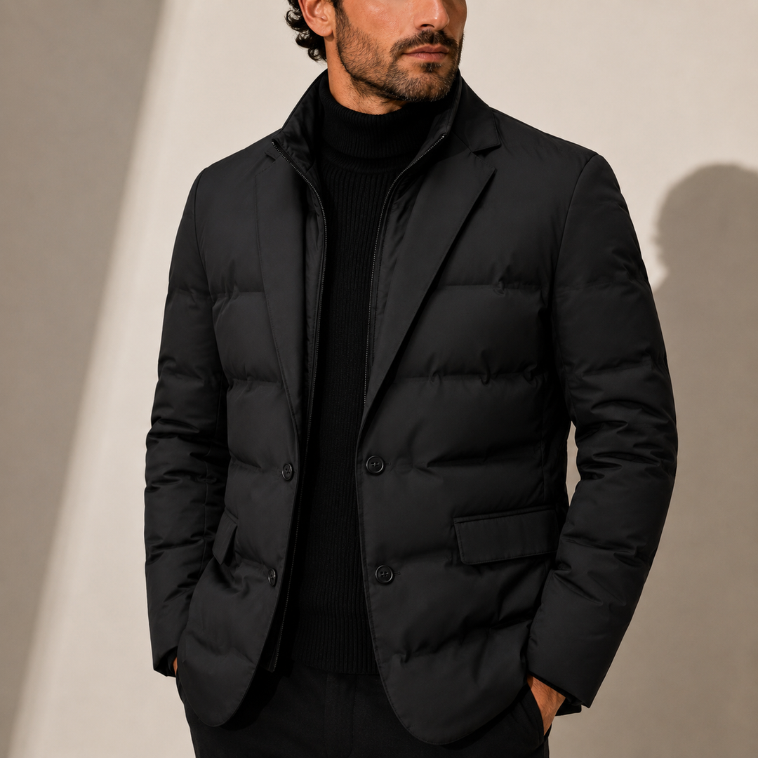 Men's Quilted Puffer Blazer Jacket