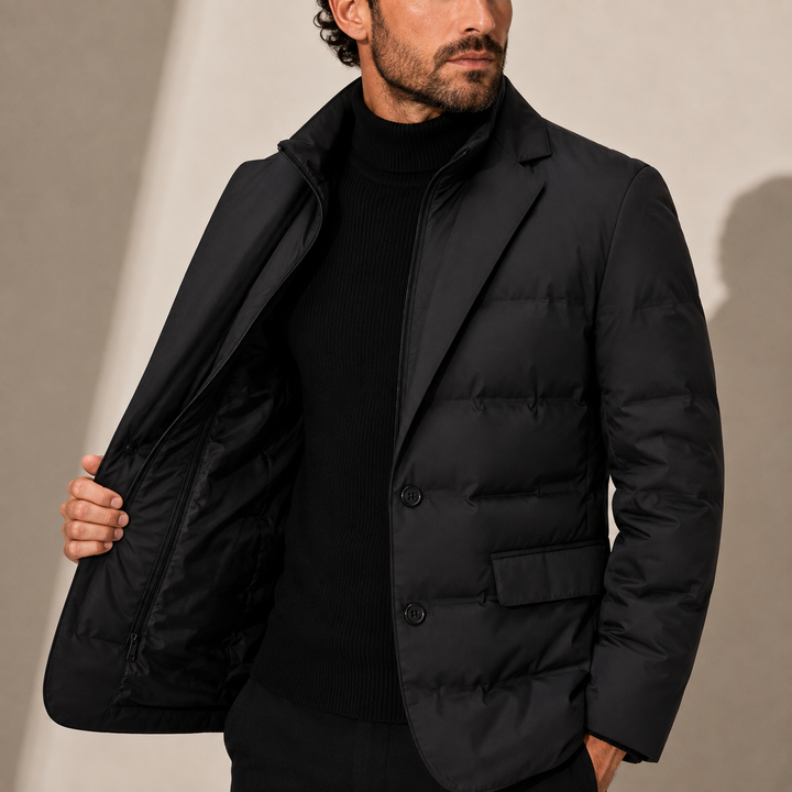 Men's Quilted Puffer Blazer Jacket